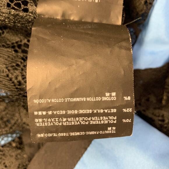 BALENCIAGA Size S Black Blue Polyester Blend Lace Sleeveless Shirt - Picture 8 of 9